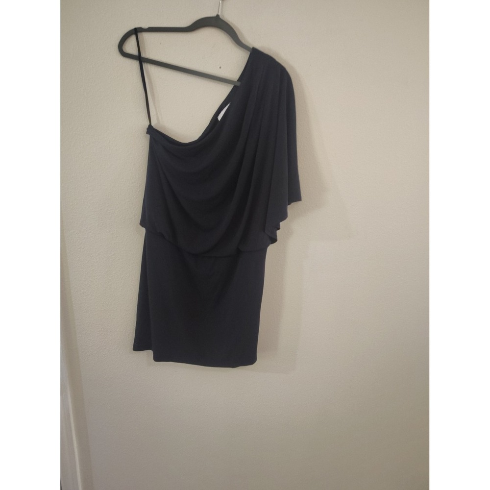 Jessica Simpson Womens Navy Blue One Shoulder‎ Draped Cocktail Dress Size L
